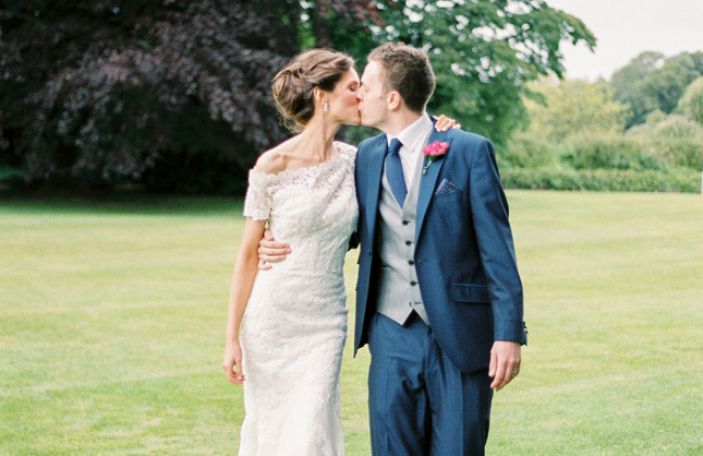 Claire and Aidan's elegant, pretty pastel wedding at Farnham Estate