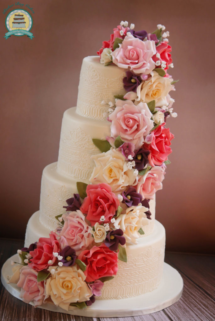 wedding cake with flowers
