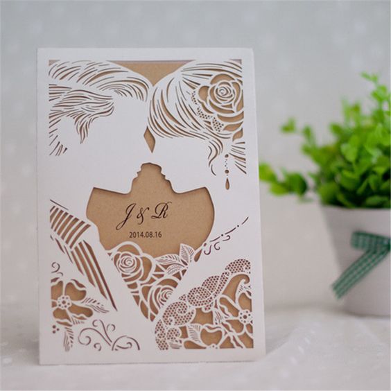 laser cut invite wedding