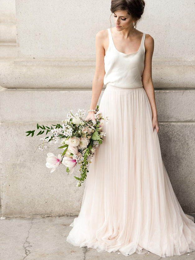 skirt and top bridal