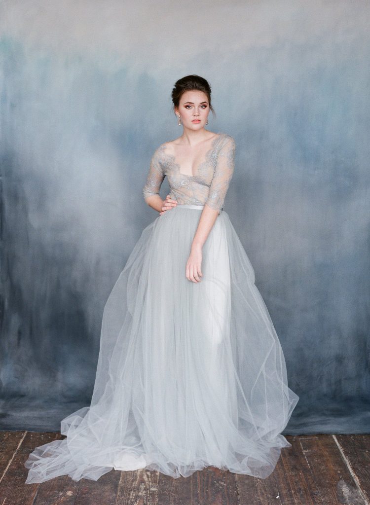 Grey Wedding Gown Bride | wedding