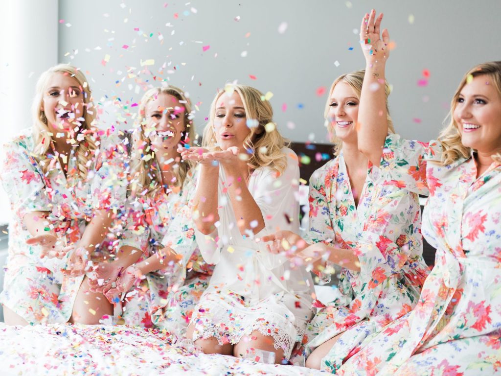 confetti bridesmaid dresses