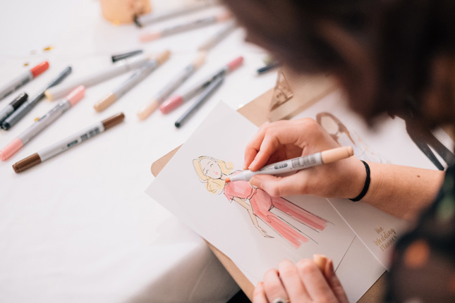 Wedding illustrator Linda Byrne at The Wedding Planner launch 2018