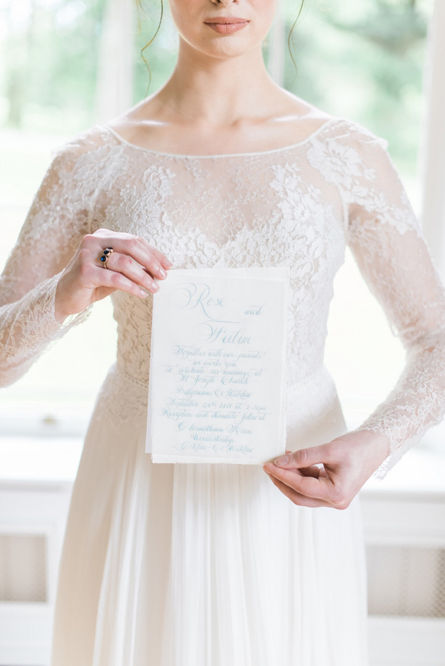 Calligraphy by Laura wedding calligrapahy at Clonwilliam House