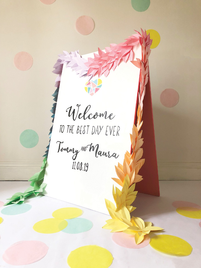 Diy Wedding Welcome Sign And Garland Joanne Condon S Step By Step Guide Confetti Ie